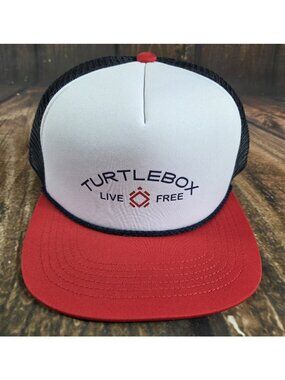 Turtlebox Red White Blue Trucker Hat Cap One Size Adjustable Mesh Back Live Free